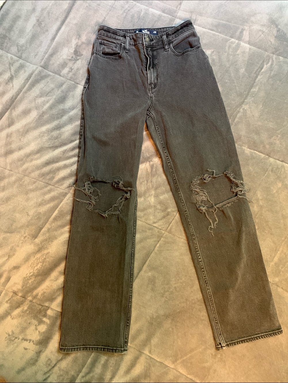 Straight Fit Distressed “Dad”  Jeans